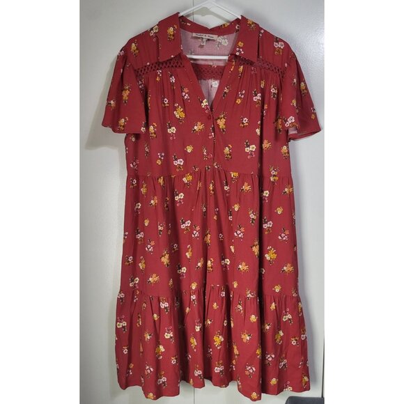 Harlow & Rose Dresses & Skirts - HARLOW & ROSE Tiered Floral Flowy Dress Women's SZ LG Country Prairie